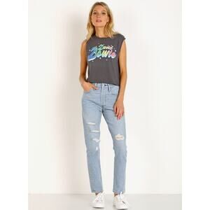 Levi's 501 Premium Humble Pie Straight Distress Jeans Womens Size 27